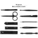 Professional 10pcs Manicure Set - Stainless Steel Nail Clippers & Pedicure Tools for Travel (Black/White) - Buy Online on GoSupps.com
