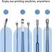 Stainless Steel Spiral Ear Cleaning Tool Set - 6pc Portable Ear Spoon Kit for Earwax Removal - Blue - Buy Online on GoSupps.com
