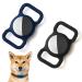 Kuaguozhe silicone protection case compatible with Apple Airtag GPS Finder dog collar pet loop holder for Apple Air_Tags slide on sleeve compatible with Apple Airtags-black + blue black + blue