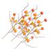 HOMSFOU 12 Pcs Artificial Pumpkin Branch Maple Leaf Branch Pumpkin Berry Picks Thanksgiving Pumpkin Branch Fall Pumpkin Picks Halloween Pumpkin Branch Autumn Foam Artificial Flower