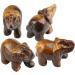 Nupuyai Brown Tiger Eye Elephant Figure - Gemstone Crystal Lucky Charm for Healing & Feng Shui Decoration - Buy Online on GoSupps.com