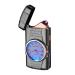 Double Arc Windproof Lighter Charging Display Metal Windproof Plasma Lighter Double Arc USB Lighter Men's Fashion Gift(Gray) Grey