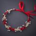 Drokit Red Crystal Flower Tiara Headpiece for Wedding - Elegant Bridal Forehead Accessory - Buy Online on GoSupps.com