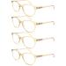 Set of 4 Round Reading Glasses for Men & Women - High Quality Fashionable & Comfortable +1.25 (Yellow) - Ideal Reading Aid - Buy Online on GoSupps.com