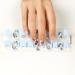 Semi Cured Nail Wraps - 20 Soft Gel Stickers for French Manicure | Blue French Flowers Design | UV/LED Lamp Required - Buy Online on GoSupps.com