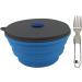 Mr. Peanut's Collapsible Silicone Camping Bowl with Lid & Fork - Portable Outdoor Dining Essentials - Buy Online on GoSupps.com