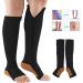 Buy ZLXHDL Compression Socks with Zipper - 2 Pairs of Open Toe Compression Stockings for Men & Women (S/M) - Black - Buy Online on GoSupps.com