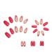 24pcs Square Rose Red & Gold Glitter Short False Nails | Stick-on & Press-on Nails for Women & Girls | Removable Full Cover Fake Nails - Nail Art Accessories - Buy Online on GoSupps.com