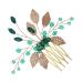 Beatifufu Rhinestone Tuck Comb Wedding Hair Comb Bridal Hair Comb Leaf Hair Accessories Prom Hair Accessories Gold Hair Accessories Leaf Hair Comb Wedding Hair Accessories