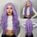 MUPUL Purple Body Wave Synthetic Wigs For Women 26inch Long Curly Hair For Cosplay Girls and Women Halloween Party Or Daily Use Wig