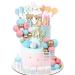 Acmee 47 PCS Bear Cake Toppers - Mini 3D Bear BABY Letters Milk Bottle Blue Pink Gold Foam Balls Cake Toppers for Gender Reveal Baby Shower Party Cake Decorations Bear Bear - Gender Reveal