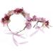 Ever Fairy Women Girl Flower Wreath Crown Floral Garland Headband Wrist Band Set for Wedding Purple - Buy Online on GoSupps.com