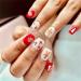 Christmas Press on Nails Almond Square Glues on Nails Full Cover Fake Nails Acrylic False Nails for Women Nail Designs - Buy Online on GoSupps.com