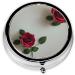 Roses Printed Mini Round Pill Box - 3 Compartment Portable Organizer for Travel Home & Office - Buy Online on GoSupps.com