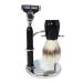 NSNT EXCISIT Razor brush for men fashion-shaving brush set for men at home natural cosmetic bristles hair knot razor rack simply 9x15cm black