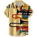 HDDK Men's Casual Short Sleeve Hawaiian Shirt - Rainbow Vintage Jazz Print, Regular Fit Beach Top - Buy Online on GoSupps.com