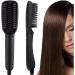 2-in-1 Hair Straightener Brush | Fast Styling & Temperature Control | Best Heated Brush for Natural Straight Hair (Black - Buy Online on GoSupps.com