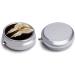 Round Pill Box with Angel Wing Print | 3 Compartment Decorative Metal Pill Organizer | Portable Pocket Pill Case - Buy Online on GoSupps.com
