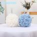 Exfoliating Mesh Brush Shower Sponge Puff for Kids & Adults - White & Sky Blue - Buy Online on GoSupps.com