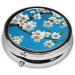 Japanese Cherry Flowers Mini Round Pill Box - 3 Compartment Travel Organizer | Portable Pill Case for Home & Office Use - Buy Online on GoSupps.com