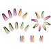 Long Fake Nail Full Cover with Glue Detachable Summer Rainbow Press on Nails 24 Pieces Finger Nail Art Tips for Nail Salons and Women DIY Nail Art - Buy Online on GoSupps.com