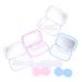 JECOMPRIS Carrying Case 4 Boxes Cartoon Pupil Box Compact Contact Case Contact Lens Container For On The Go Contact Case. Lens Sweak Contact Case Travel Cartoon PP Box Travel Holder Assorted Color 6.5X4.5X2.5CM