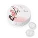 Japanese Cherry Tree Blossom Contact Lens Case Travel Portable Travel Contact Lens Box with Mirror