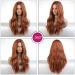Esmee Long Ombre Auburn Synthetic Wavy Curly Wig - 26 Inches | For Daily Wear, Parties, and Cosplay - Buy Online on GoSupps.com
