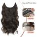 Invisible Wire Hair Extensions - Natural Wavy Synthetic Hair, Adjustable Size, 2 Secure Clips - 20inch Dark Brown - Buy Online on GoSupps.com