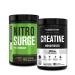 Jacked Factory NITROSURGE Pre Workout Supplement - Endless Energy Instant Strength (Cherry Limeade 60sv) Creatine Monohydrate Supplement (Unflavored 85sv)