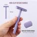 Kinghood Double Edge Safety Razor for Men & Women - Eco Friendly & Zero Waste Reusable Razor with Metal Handle and 10 Blades (Light Purple) - Buy Online on GoSupps.com