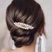 Bohend Hair Comb with Rhinestones White - Elegant Wedding Hair Accessory for Women and Girls