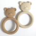 meanus teething rings for babies bear-shaped teething ring toy made of silicone BPA-free (sand+light grey)