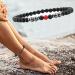 Magnetic Foot Chain - 8.3 Inner Size 6mm Black Frosted & Red Stone 2 Pack - Remove Static Electricity & Improve Sleep - Buy Online on GoSupps.com