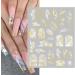9 Sheets French Tip Marble Nail Art Stickers Decals Self-Adhesive White Gold Design Manicure Tips Nail Decoration for Women Girls - Buy Online on GoSupps.com