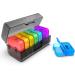 Daviky Pill Box 7 Day Pill Organizer 2 Times a Day Pill Cases Organizers 7 Day Am Pm Portable Travel Pill Organizer Daily Pill Box Organizer Large Pill Organizer for Fish Oil Vitamin Supplement Gery Black