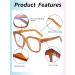 Buy JIM HALO Blue Light Blocking Glasses for Women - Oversized Square Design Metal CP Temples Stylish Brown - Protect Your Eyes While Using Computers - Buy Online on GoSupps.com
