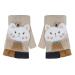 Toddler Kids Puppy Flip Top Short Knitted Half Finger Gloves for 3-8 Yrs Cat/Beige