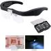 Head-Magnifier Glasses with 2 LED Lights USB-Charging Magnifying Eyeglasses for Reading Jewelry Craft Watch Repair Hobby Hands Free Magnifier for Reading Books Small Gift - Buy Online on GoSupps.com