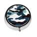 Marine Camouflageround Pill Box 3 Compartment Round Pill Box Organizer Portable Travel Pill Box for Traveling.