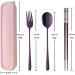 Stainless Steel Fork Spoon Chopsticks Set with Durable Case - Purple | Ideal for Home, Camping, Traveling, Hiking - Buy Online on GoSupps.com