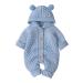 Baby Boy Girl Clothes Long Sleeve Knitted Hooded Romper Bodysuit Onesie Fall Winter Jumpsuit 12-18 Months Light Blue-Hairball