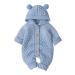 Baby Boy Girl Clothes Long Sleeve Knitted Hooded Romper Bodysuit Onesie Fall Winter Jumpsuit 6-12 Months Light Blue-Hairball