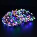 20 Pcs LED Flower Crown Headband Luminous Led Headpiece Light Up Flowers Wreath Headdress for Girls Women Wedding Festival Holiday Christmas Halloween New Year Party