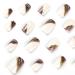 24PCS Gold Glitter Marble Square Press On Nails - Medium False Acrylic Nails for Women - Brown Full Cover Stick On Nails - Buy Online on GoSupps.com