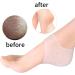 Silicone Heel Protectors 4Pcs - Plantar Fasciitis Relief Gel Heel Cups for Men & Women - Ankle Sleeves for Blisters - White - Buy Online on GoSupps.com
