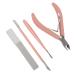 Manicure Tool Set Stainless Nail Clippers Safe for Travel (Pink)