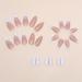 24Pcs Almond French Tips Medium False Nails with Adhesive Tabs - Glossy White Lines, Acrylic Full Cover Stick on Nails for Women - DIY Nail Art - Buy Online on GoSupps.com