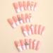 Shop Stylish French Tip Press On Nails - Summer Pink Coffin Design with Heart-Shaped Pearls & Rhinestones | 24 Pcs Glossy Acrylic Nails for Women & Girls - Buy Online on GoSupps.com