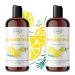 All Natural Body Wash Sensitive Skin for Women, Men - 2PACK pH5.5 – Best pH Balance Shower Gel Liquid for All Skin – Moisturizing Sulfate Free Body Soap Gel Liquid – Chemical Free Cleanser Lemon Zest 2PK